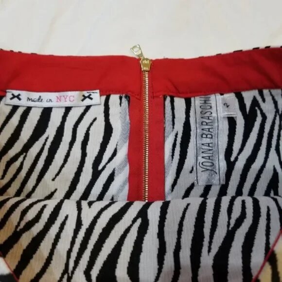 Yoana Baraschi zebra pencil skirt women's size 2 (U9) - Picture 2 of 5